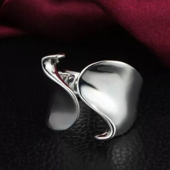 The Cut adjustable 925 modern statement ring - Picture 4 of 4